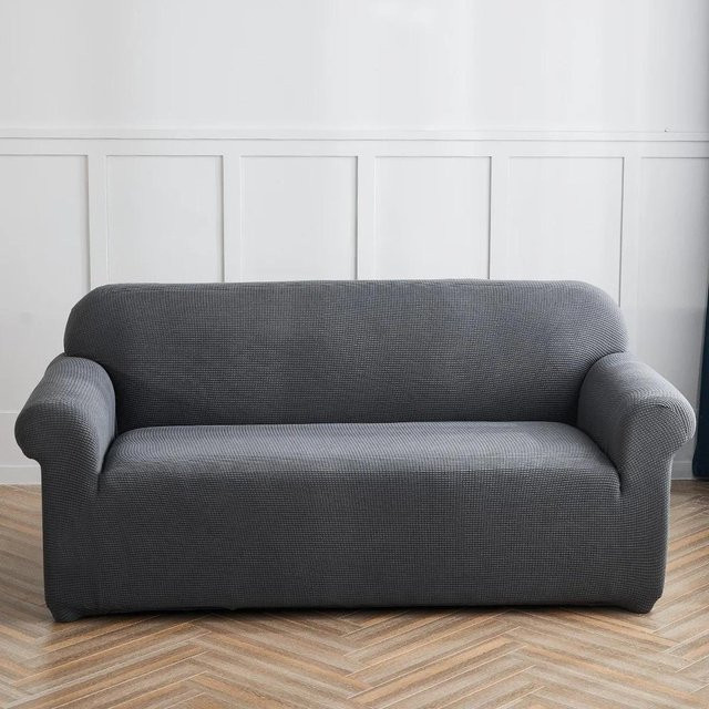 Elastischer Jacquard Sofabezug in Grau, rutschfester Universal-Möbelschutz aus Polyester, Breite: 90 cm bis 140 cm - Bild 1