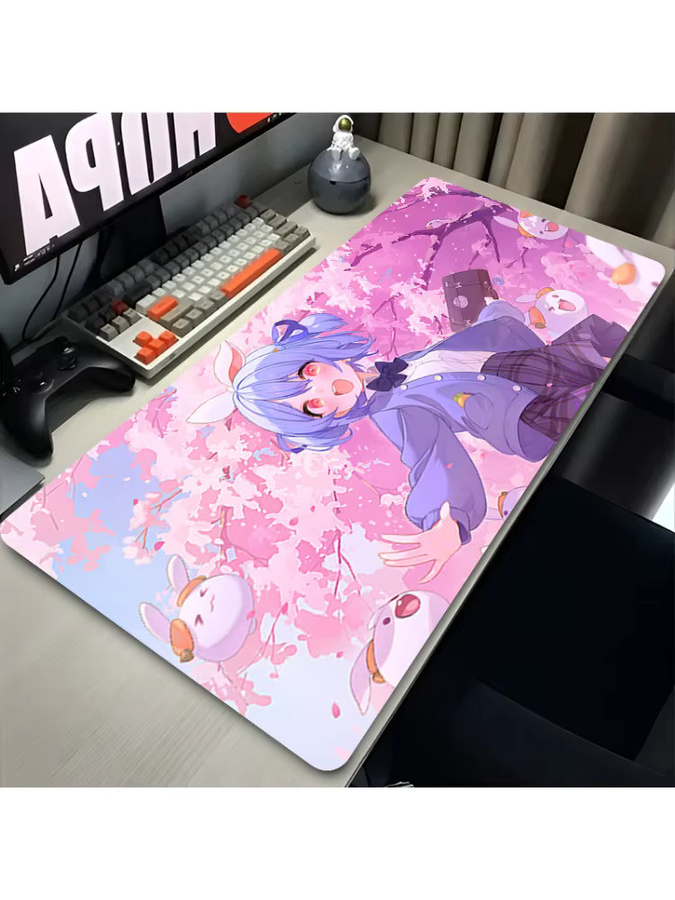 Hololive Usada Pekora Anime Mädchen Mousepad XXL Multicolor mit rutschfester Unterlage und Locking Edge für Gamer und PC-Schreibtische - Bild 2