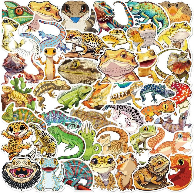Rspctou Cartoon-Reptilien- und Eidechsen-Aufkleber, Tier-Sticker - Bild 1