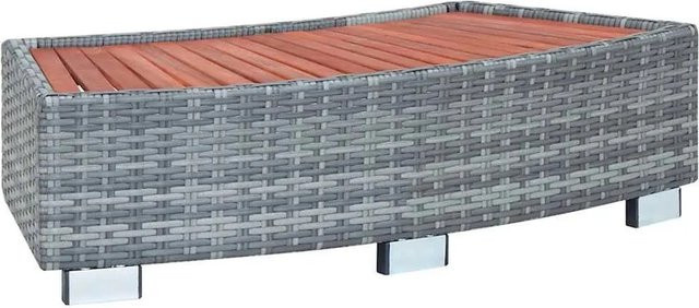 vidaXL Spa-Einstiegsstufe aus Poly Rattan in Grau, B/T/H: 92 x 45 x 25 cm - Bild 1