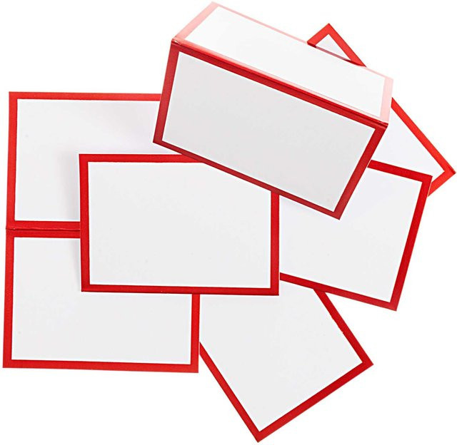Rico Design Paper Poetry Tischkarten mit Hot Foil, 6 Stück, Weiß-Rot, 9 x 12,7 cm - Bild 1