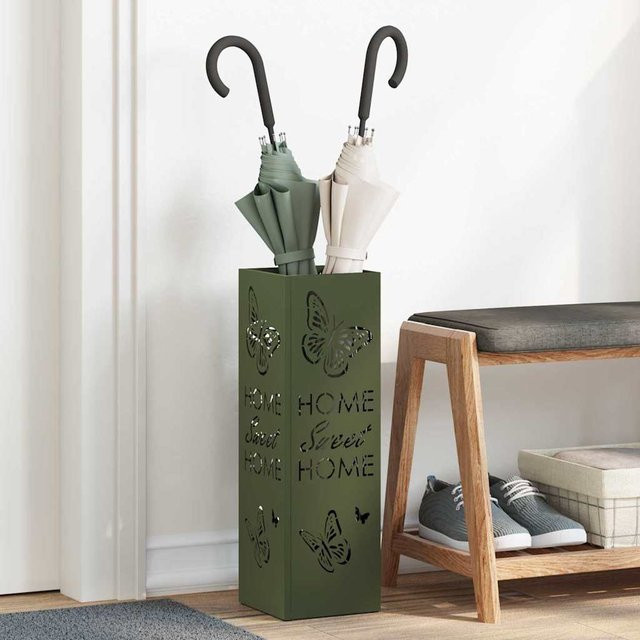 Schirmständer mit Stauraum von Yiwydaa in Grün aus Metall, B/T/H: 15,5 x 15,5 x 49 cm - Bild 1