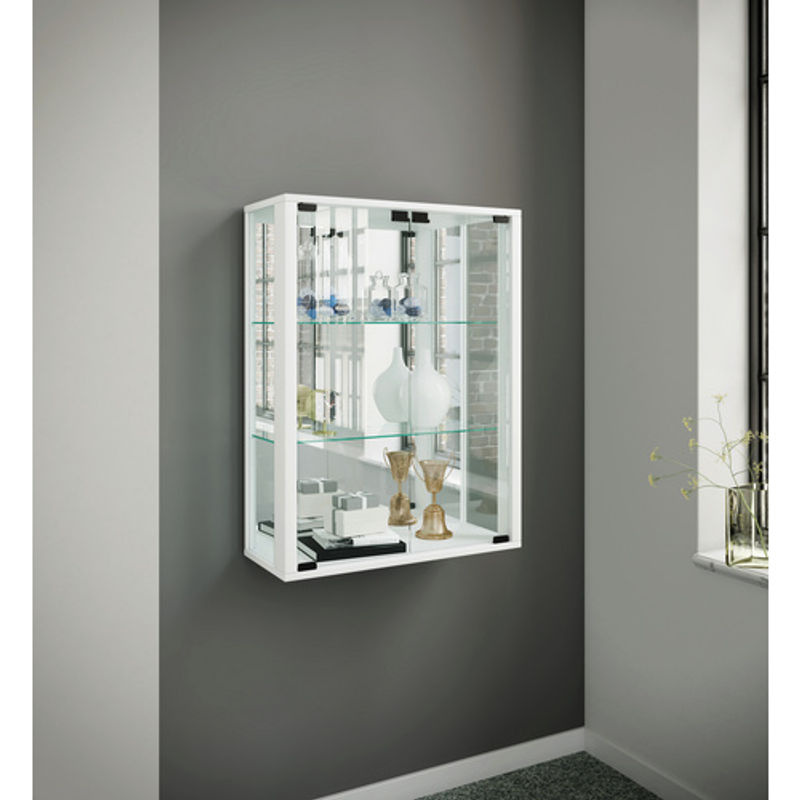 VCM Vitrine Udina Wandhängend in Weiss mit Spiegel und Glastüren, B/H: 60 x 80 cm - Bild 2