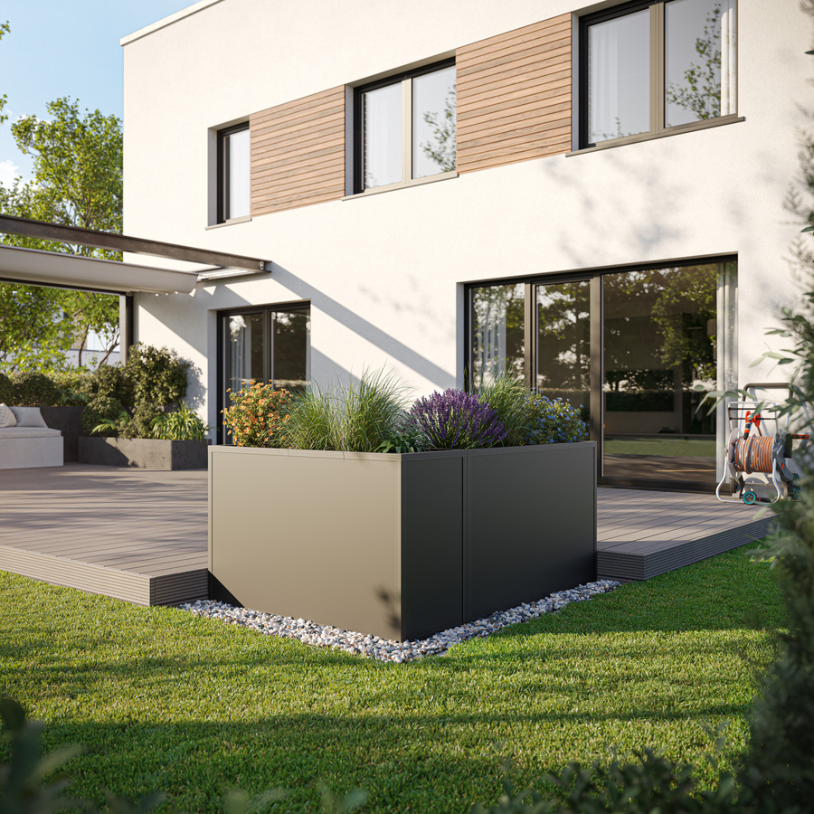 KGT Aluminium-Hochbeet 130 in Anthrazit, B: 45 cm, T: 121 cm, H: 77 cm - Bild 2