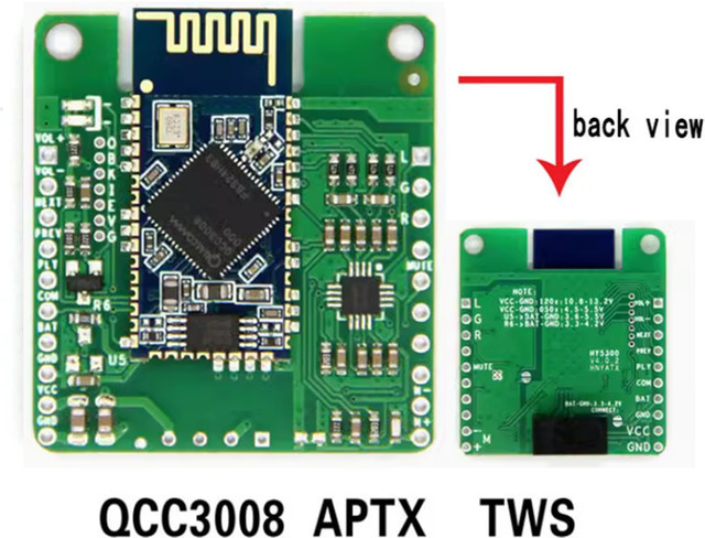 ReYeBu QCC3008 Bluetooth 5.0 Empfänger mit aptX LL für verlustfreie HiFi-Musik und TWS Audio in Grün - Bild 1