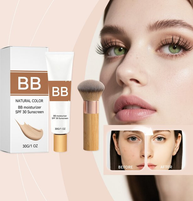eelhoe BB Cream, Getönte Feuchtigkeitscreme mit Hyaluronsäure, LSF 30, Natural Color, Glänzend - Bild 1