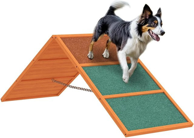 PawHut Hunde Agility Steg aus Fichtenholz in Orange, B/T/H: 173 x 59 x 66 cm - Bild 1