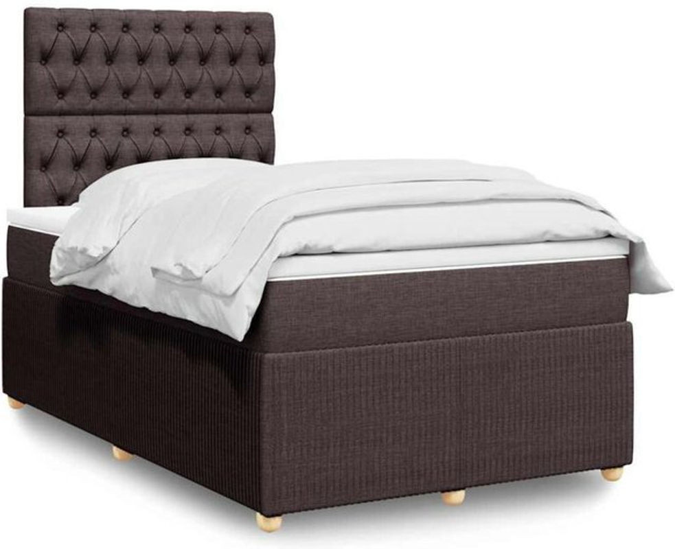 vidaxl Boxspringbett mit Matratze aus Stoff in Braun, B/T/H: 120 x 190 cm - Bild 1