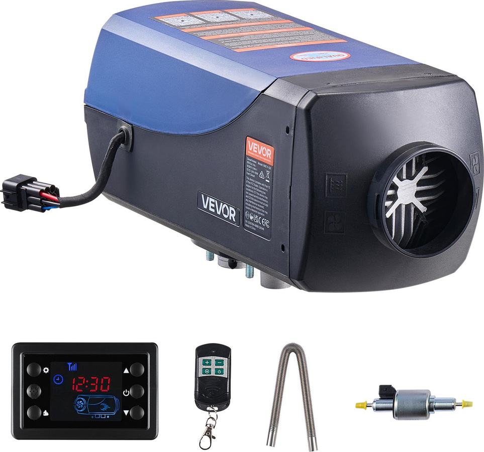 VEVOR Dieselheizung Lufterhitzer 5-8 kW 12-24 V tragbare Standheizung mit Fernbedienung, LCD-Bildschirm und 10 L Kraftstofftank für Lkw, Wohnmobile und Camper - Bild 1