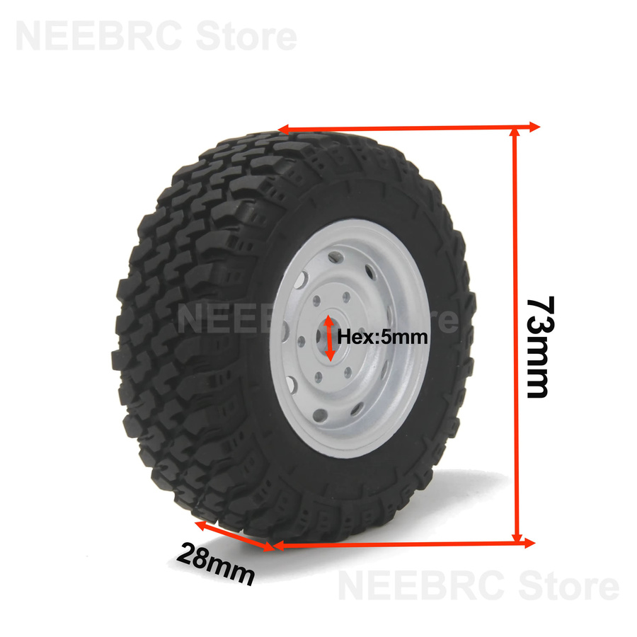 NeebRC Crawler Offroad Gummireifen, Metallradnabe, 4-teiliges Set - Bild 4