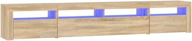 vidaXL TV-Schrank mit LED-Leuchten in Sonoma-Eiche, Farbe: Braun, B/T/H: 240 x 35 x 40 cm - Bild 1