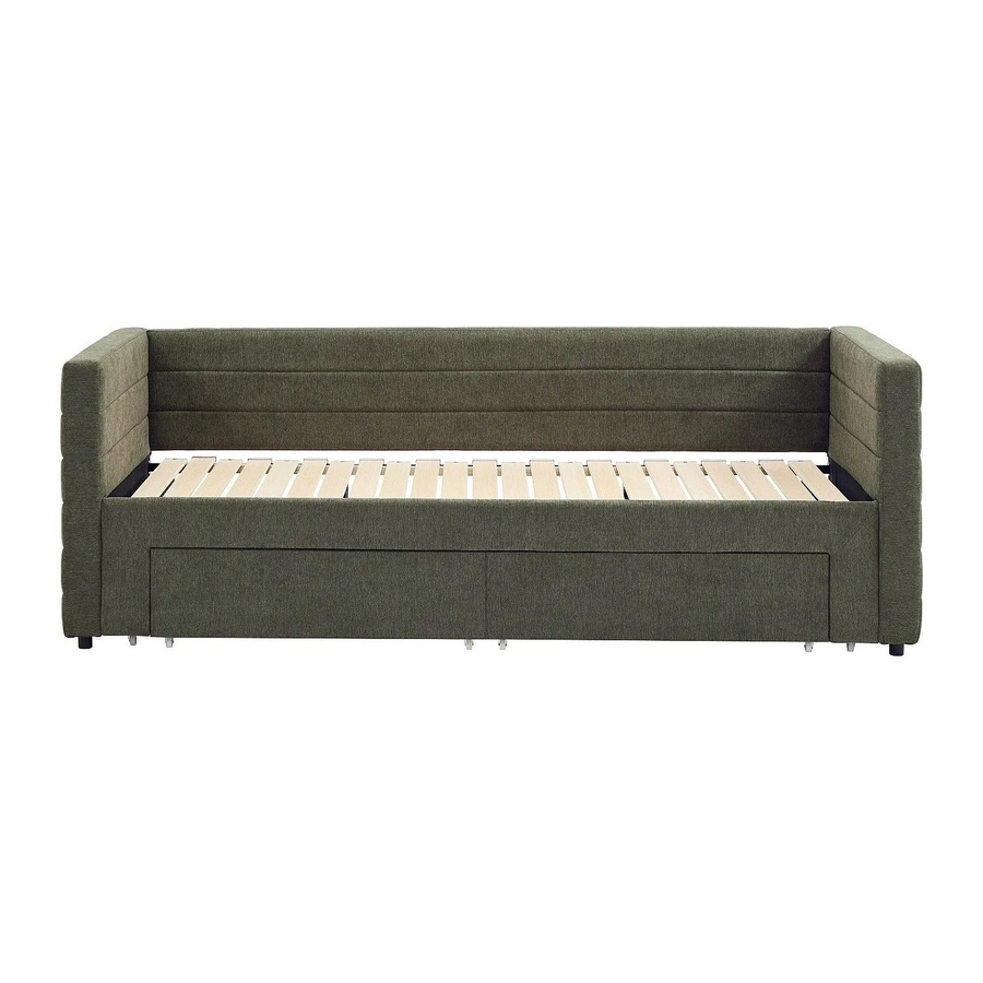 Vente-unique Sofabett Camity in Grün mit Schlaffunktion und Armlehnen, Breite: 223 cm - Bild 2