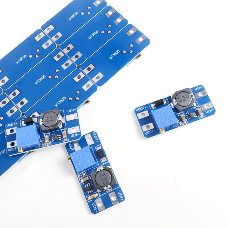 MT3608 Boost-Konverter-Modul DC-DC Step-Up 2A 2V-24V zu 5V/12V/28V Einstellbare Stromversorgungsplatine in Blau für Arduino und LED-Treiber - Bild 2