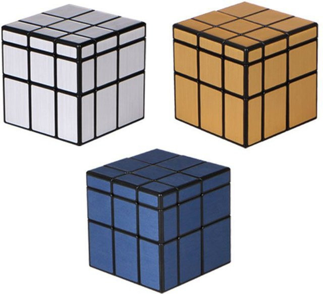 QIYI Spiegelwürfel 3x3x3 Magic Speed Cube, Silber Gold, Puzzle Würfel - Bild 1