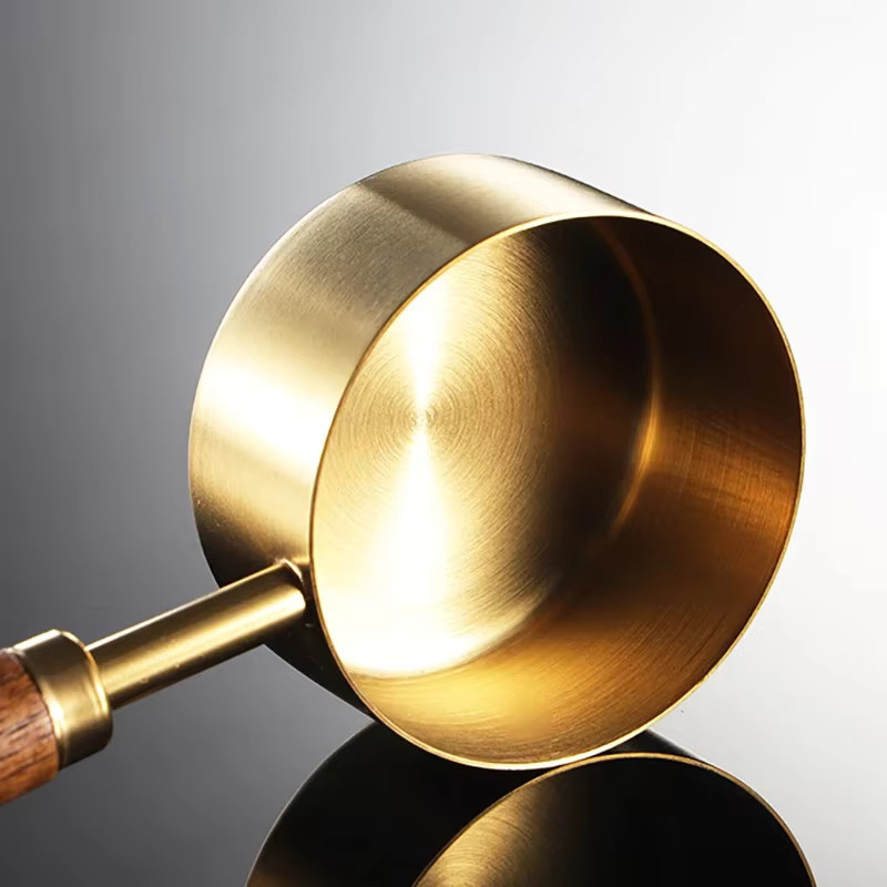 JAOER Messbecher Löffel Set aus Edelstahl mit Holzgriff in Gold und Silber, 8 Stück Küchenzubehör für Backwerk und Bartending - Bild 3