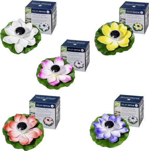 FIAP 3206-6 SOLAR ACTIVE WaterLily 5er Set schwimmende Solar-LED-Dekoleuchten in Multicolour für Garten und Teich - Bild 1