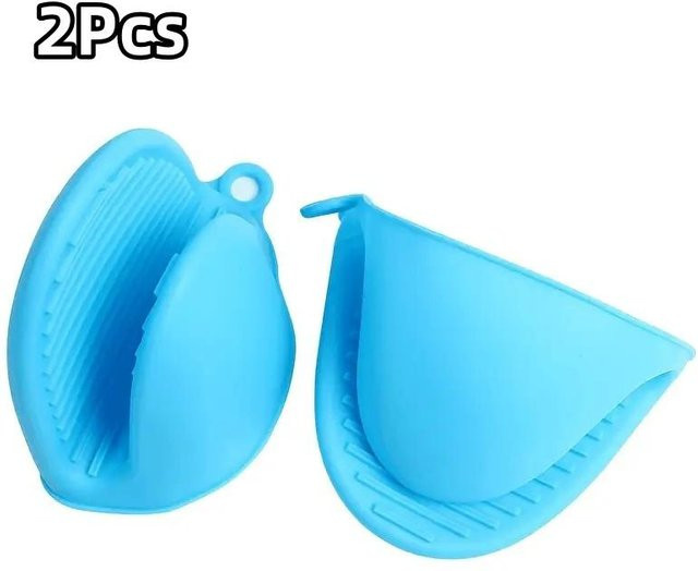 Alibabe Any Silikon Topflappen Handschuhe in Blau, 2 Stück, rutschfester Griff und Wärmeisolierung für deine Küche - Bild 1