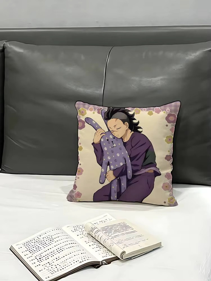Weicher Kissenbezug mit S-Shinazugawa und G-Genya Motiv aus Polyester, B/B/H: 40 x 40 x 40 cm, Mehrfarbig - Bild 5