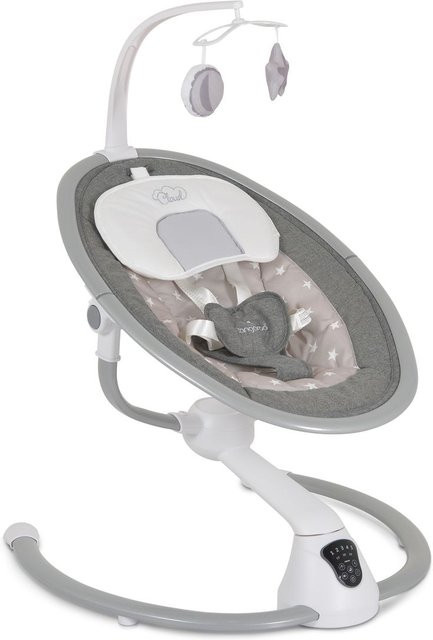Cangaroo Swing Cloud Babywippe mit Musik, Timer, Mobile und Fernbedienung in Beige mit Sternen - Bild 1