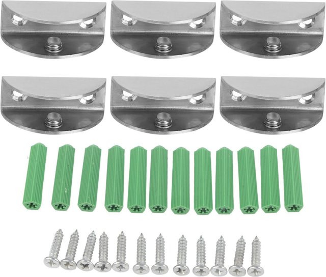 GoolRC 6er Set Glasklemmenhalter aus gebürstetem Edelstahl in Silber als Paneelclip Befestigungswerkzeug - Bild 1