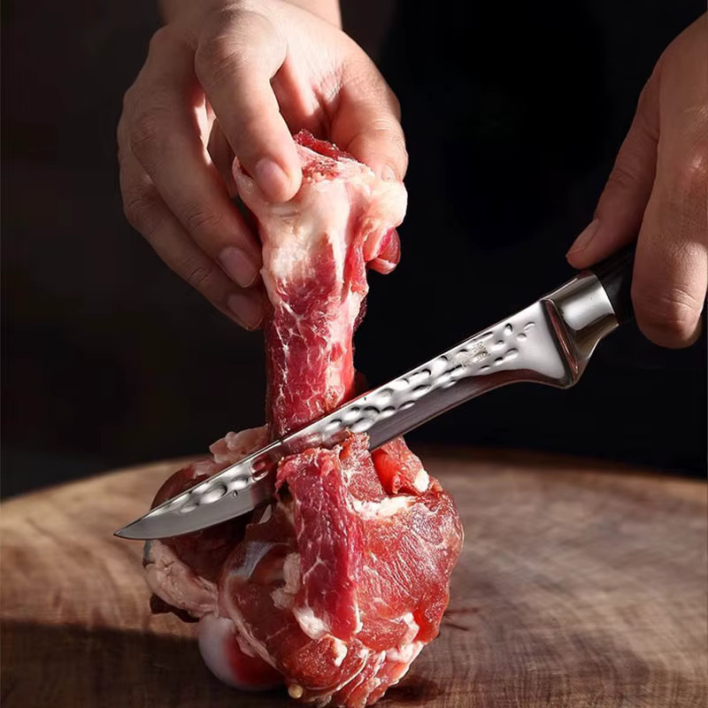 GuanQi Ausbeinmesser aus Edelstahl mit Holzgriff zum Filetieren von Fleisch und Fisch - Bild 2