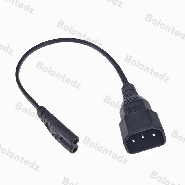 Bolantedz Netzkabel IEC C14 auf C8 Adapterkabel, 2,5 A, Farbe: Schwarz - Bild 1