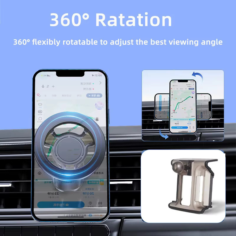 TEEQ Magnetische MagSafe Autotelefonhalterung für Mazda CX-5 und CX-8 (2017–2024) mit 360 Grad Rotation und kabellosem Ladegerät, Schwarz - Bild 5