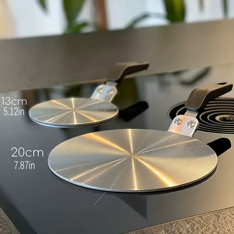 Wärme Diffusor Induktions Adapter aus Metall in Silber für Herd und Kochplatte - Bild 3