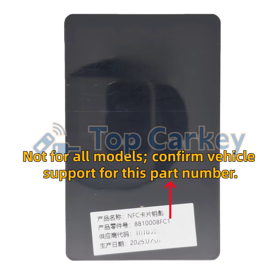 TopCarkey Digitaler NFC Autoschlüssel für XPENG X9 G6 G7 P7 (Modelljahre 2024-2026), Farbe: Schwarz - Bild 2