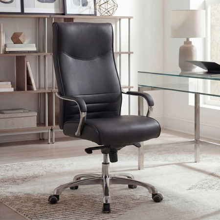 FineBuy BIGBOSS Chefsessel in Schwarz aus Kunstleder, ergonomischer Bürostuhl mit Armlehnen und Kopfstütze, belastbar bis 150 kg