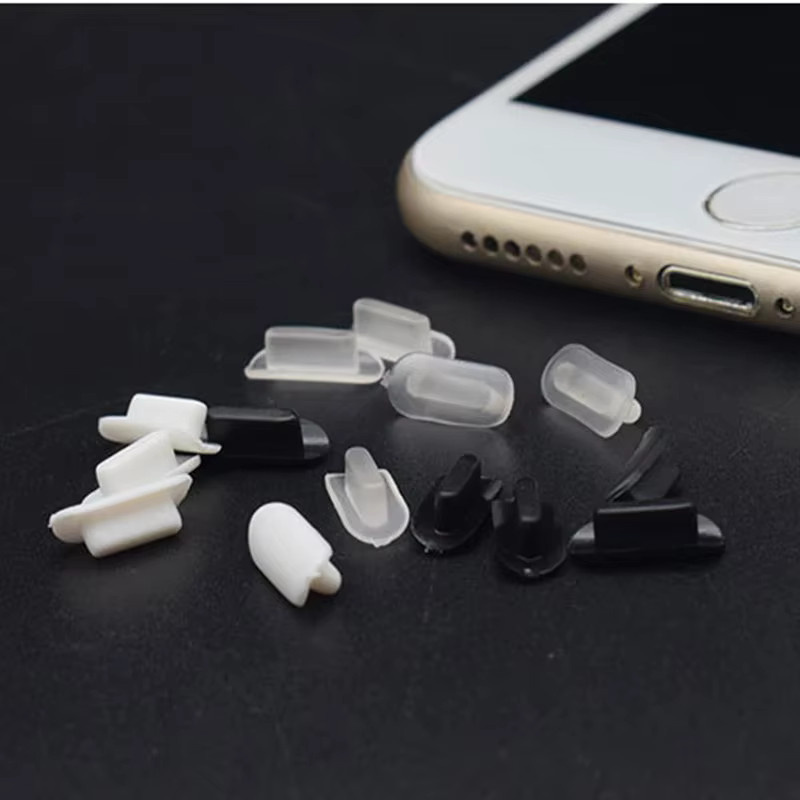 Silikon Staubschutz Abdeckung für USB Typ C Ladeports in Transparent für Samsung Huawei Xiaomi Smartphones - Bild 3
