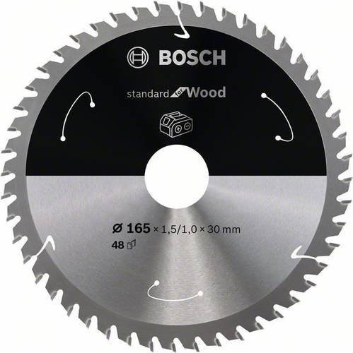 Bosch Hartmetall Kreissägeblatt Standard for Wood für Akkusägen mit 48 Zähnen, Durchmesser: 165 mm, Bohrung: 30 mm - Bild 1