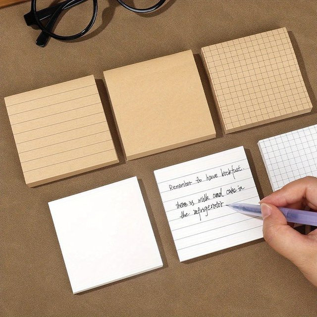 TWBEB Raster-Haftnotizblock mit quadratischem Design, abnehmbare selbstklebende Notizblöcke für Büro und Studium, weiß und mehrfarbig - Bild 1