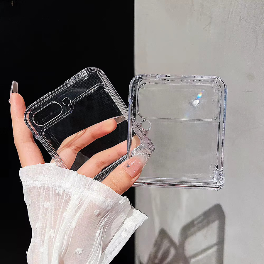 Stoßfeste transparente Handyhülle für Samsung Galaxy Z Flip 6, 5, 4 und 3 5G - Bild 2