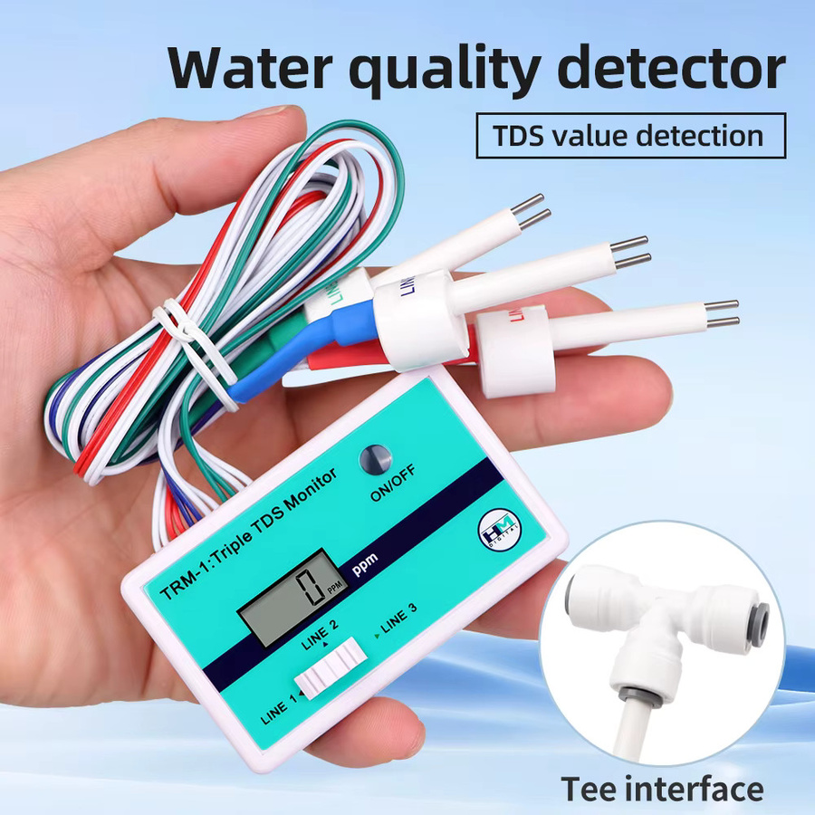 JUANJUAN TDS-Monitor Dreifach-TDS-Messgerät in Weiß für die Wasserqualität von Aquarien, Hydroponik und Trinkwasser (0-9990 PPM) - Bild 2