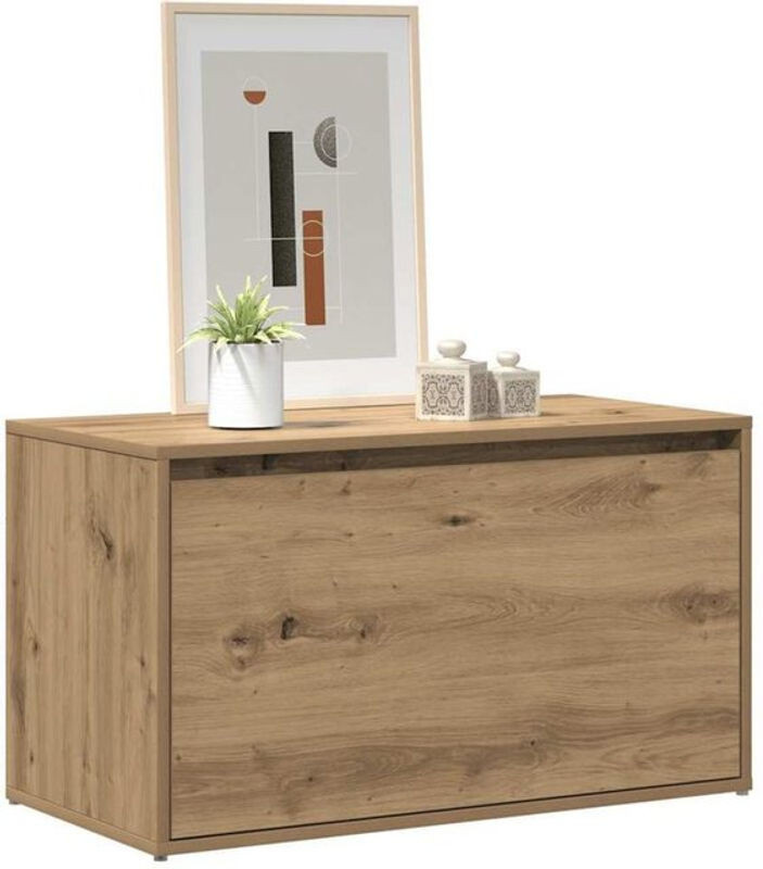 Moderne Flurbank aus Holzwerkstoff von vidaxl in Eiche Natur und Beige, B/T/H: 80 x 40 x 45 cm - Bild 1