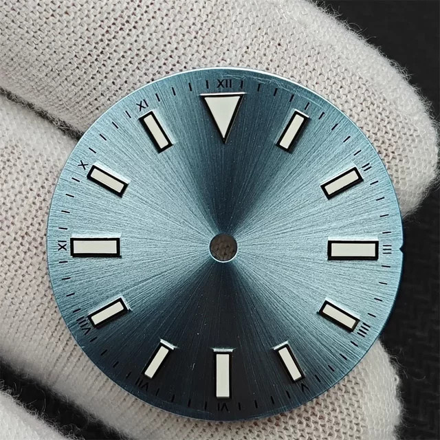 Uhrenzubehör Zifferblatt, 28,5 mm, Sunray, Streifennägel, Schwarz, Unisex - Bild 1