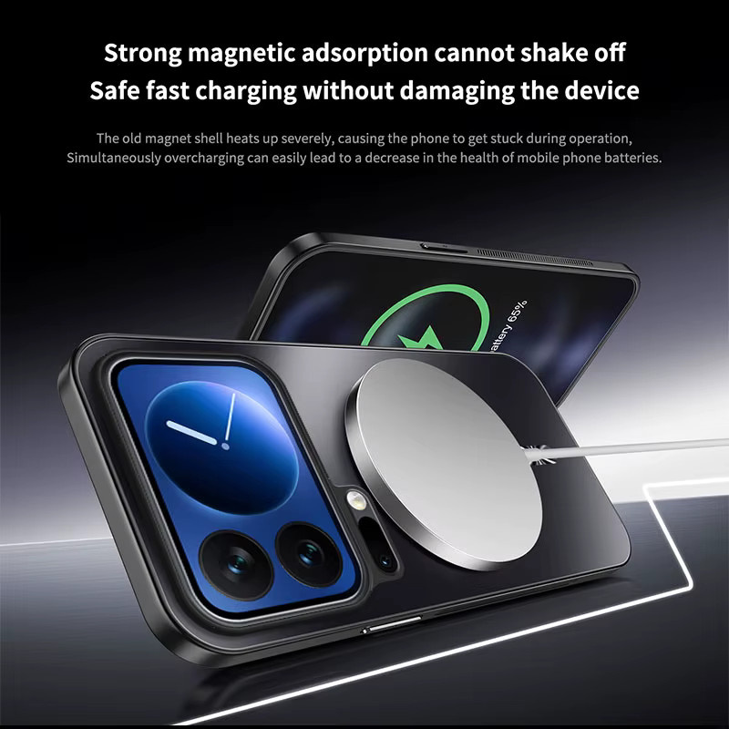 Minimalistische Lightning Matte AG MagSafe Hülle für Xiaomi 17 Pro Max, 15T Pro und 14 in Blau, stoßfeste Schutzhülle für kabelloses Laden - Bild 3