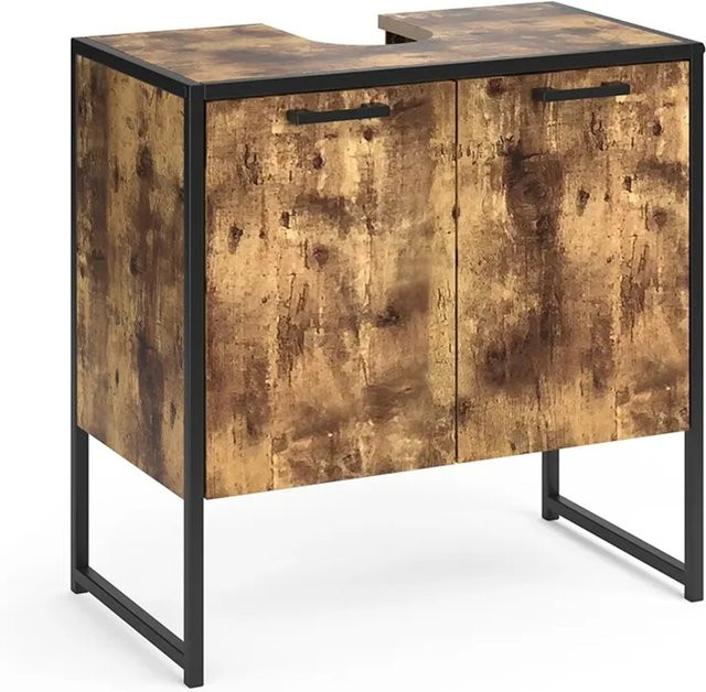 Vicco Waschbeckenunterschrank Fyrk Vintage in Eiche Rustikal und Schwarz B/T/H: 60 x 60 x 33 cm - Bild 2