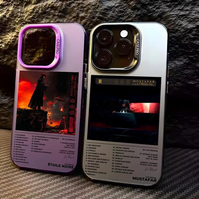 Singer Luv R-Resval Designer Handyhülle für iPhone 11 bis iPhone 17 Pro Max in Schwarz mit Matt Laser Aurora Effekt - Bild 1