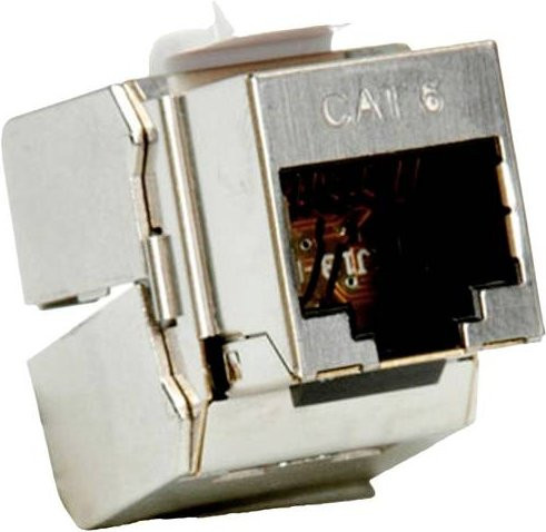 Roline RJ45-Einbaumodul CAT 6 Ethernet LAN in Silber - Bild 1