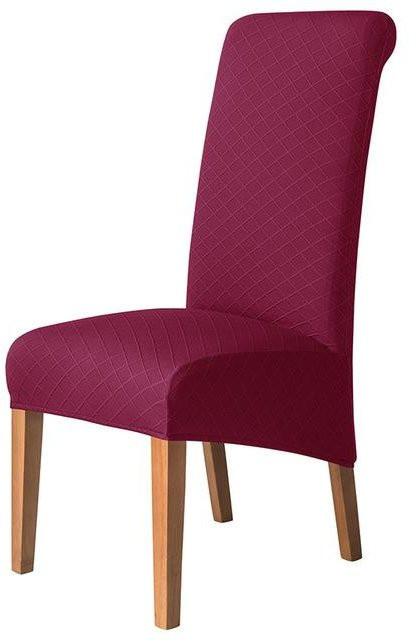 Rhombus-Jacquard-Stretch-Stuhlbezug in XL-Größe für Esszimmer und Küche, braun, schmutzabweisend und elastisch - Bild 1