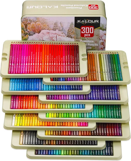KALOUR Profi Buntstifte für Künstler mit 300 Farben und weichem Kern zum Zeichnen, Skizzieren und Schattieren in Multicolour - Bild 1
