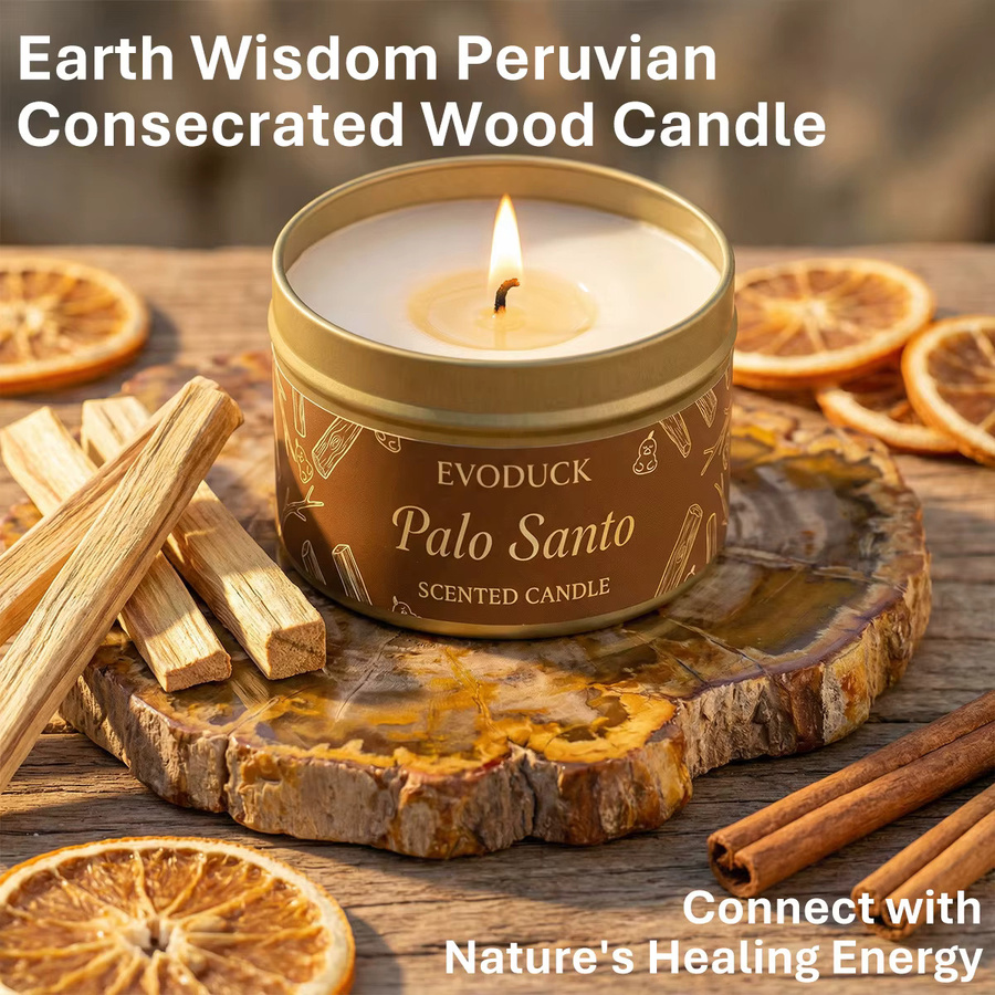EVODUCK Palo Santo Duftkerze Premium Purify Elevate zur Energie-Reinigung und Meditation in Beige - Bild 4