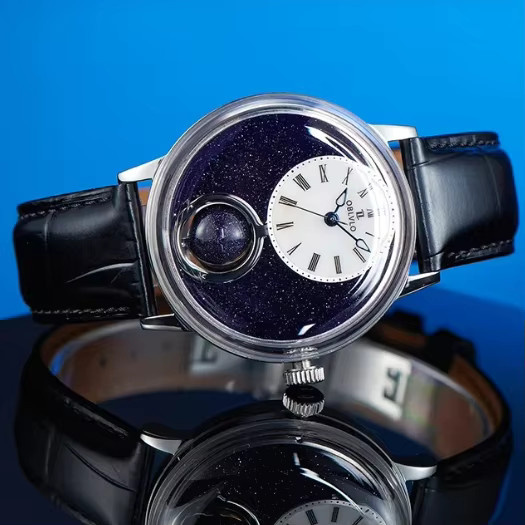 OBLVLO Armbanduhr Automatik, Edelstahl, Silber, Leder, 42 mm, Herren - Bild 2
