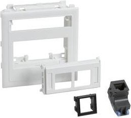 Schneider Electric Anschlusssatz flach 2XActassi 250 Cat6 UTP in Weiß RAL9016 Typ CYB-DP - Bild 1