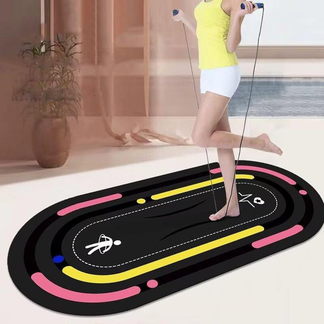 Stoßdämpfende Springseilmatte in Bunt, Rutschfeste Fitnessmatte für Yoga und Sport, B/B: 60 x 160 cm - Bild 1