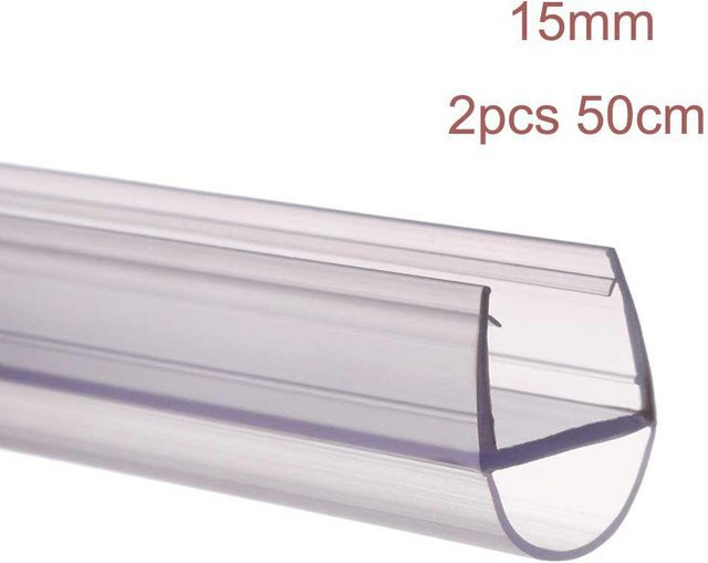 Amumu Silikondichtung für Glasduschtüren, transparent, 15 mm Glasstärke - Bild 1