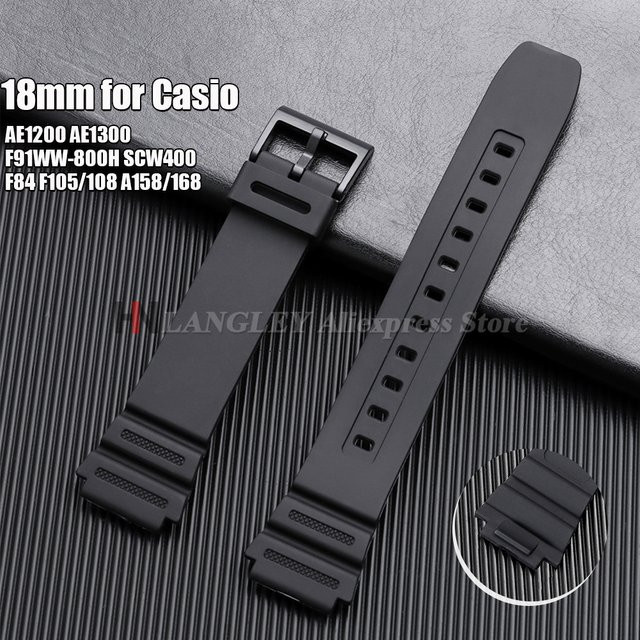 Uhrenarmband Langley, Silikon, 18 mm, Schwarz, Unisex - Bild 1