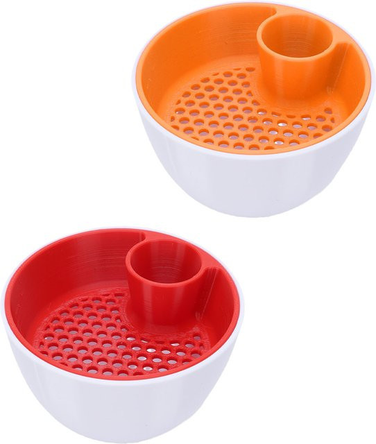 Tooarts 2-in-1 Snack-Organizer Pistazienschale mit zwei Kammern und Muschelbehälter, Orange - Bild 1